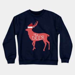 Funny Naughty Deer Nice Deer Couple Matching Christmas Gift Crewneck Sweatshirt